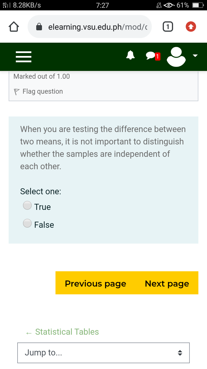 = 2.947, no1 1 9.50KB/s 7:28 4 60% elearning.vsu.edu.ph/mod/c 1 = Flag