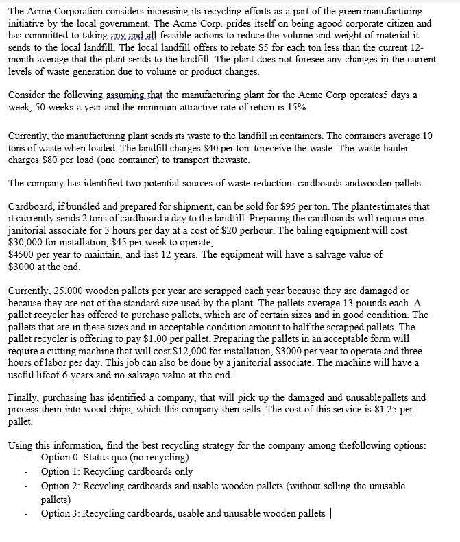  Excel help! \fRecycling Usable Pallets Price per Usable Pallet For Recycling