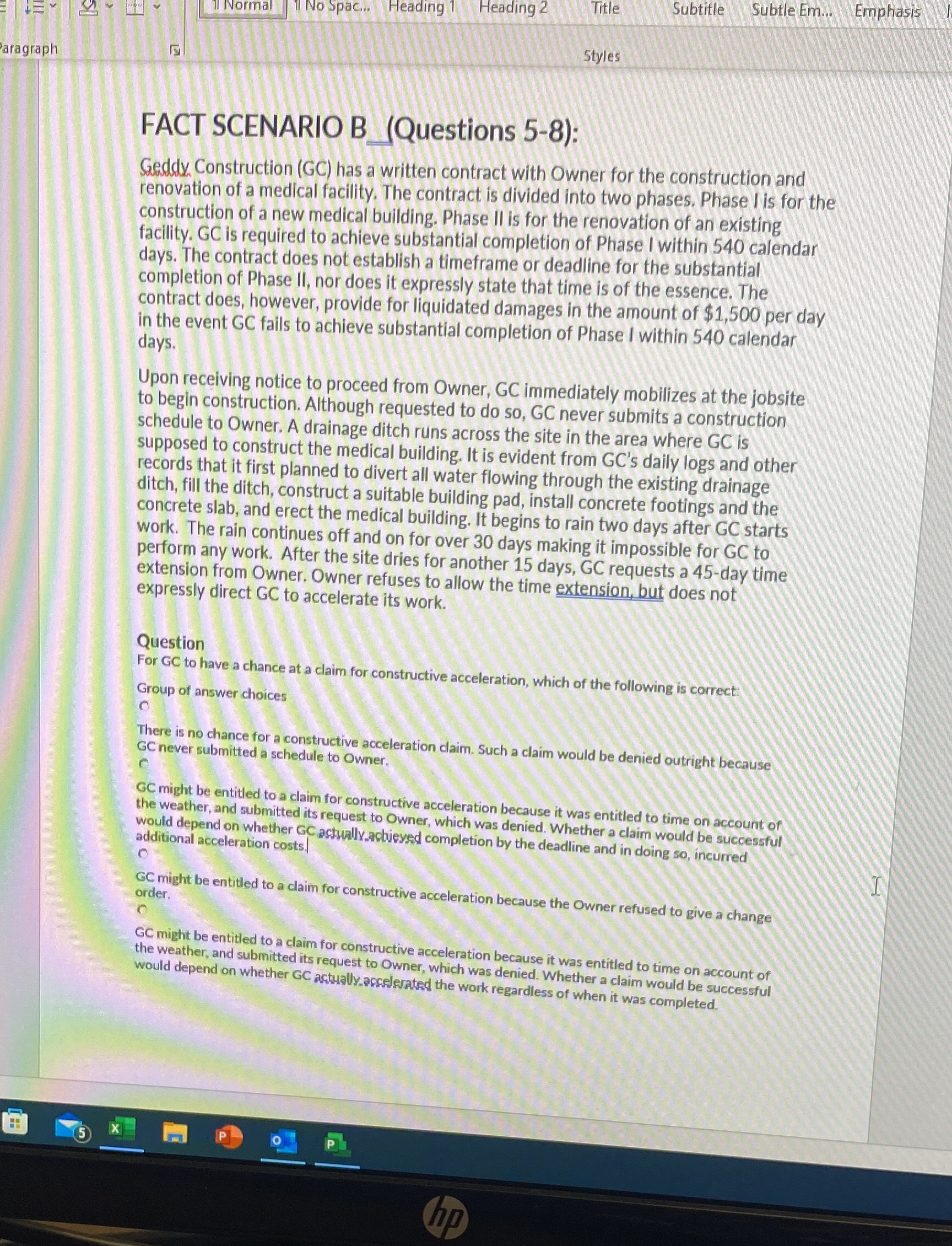 Spac.. \\ Heading 1 Title Styles aragraph FACT SCENARIO B_\\(Questions 5-8): Geddy