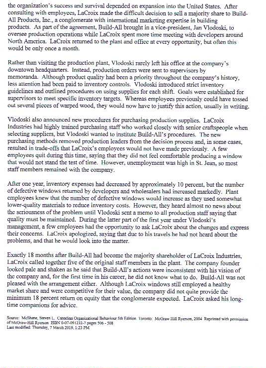 following question Memt 216- A Window on Life Case To Gilles LaCroix,