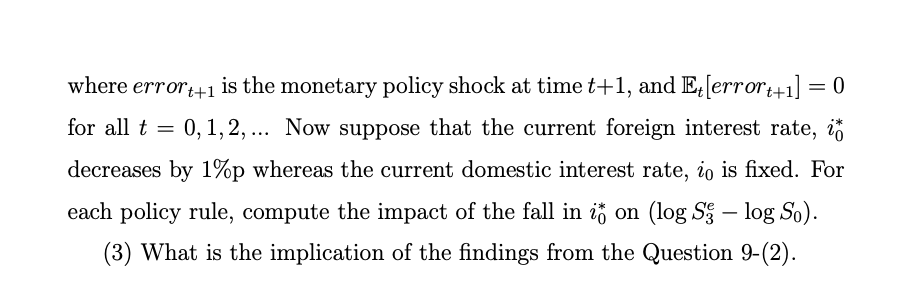 for t = 1,2, (2) Suppose that the foreign interest rate is