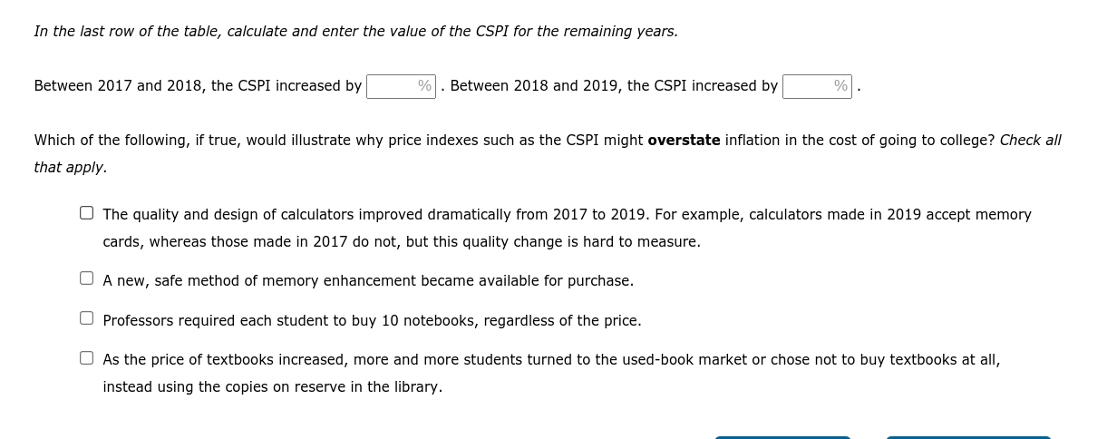 ctional price index, the College Student Price Index [CSPI], based on a