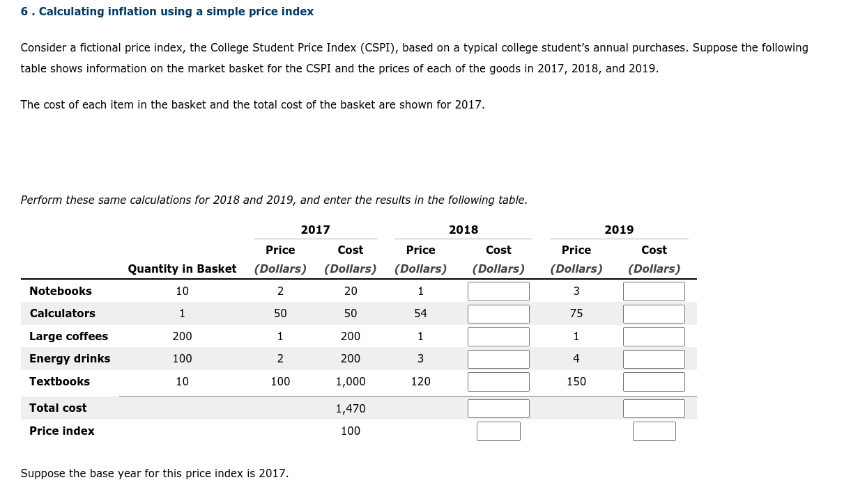 typical college student's annual purchases. Suppose the following table shows information on
