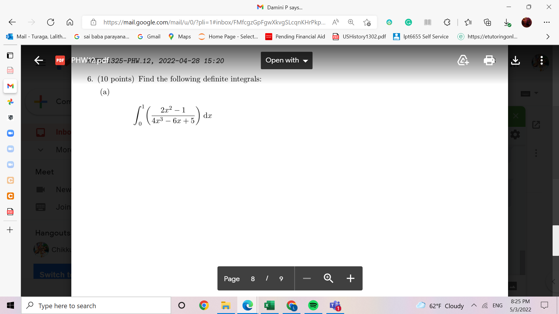 parayana... G Gmail Maps Home Page - Select... Pending Financial Aid PRE