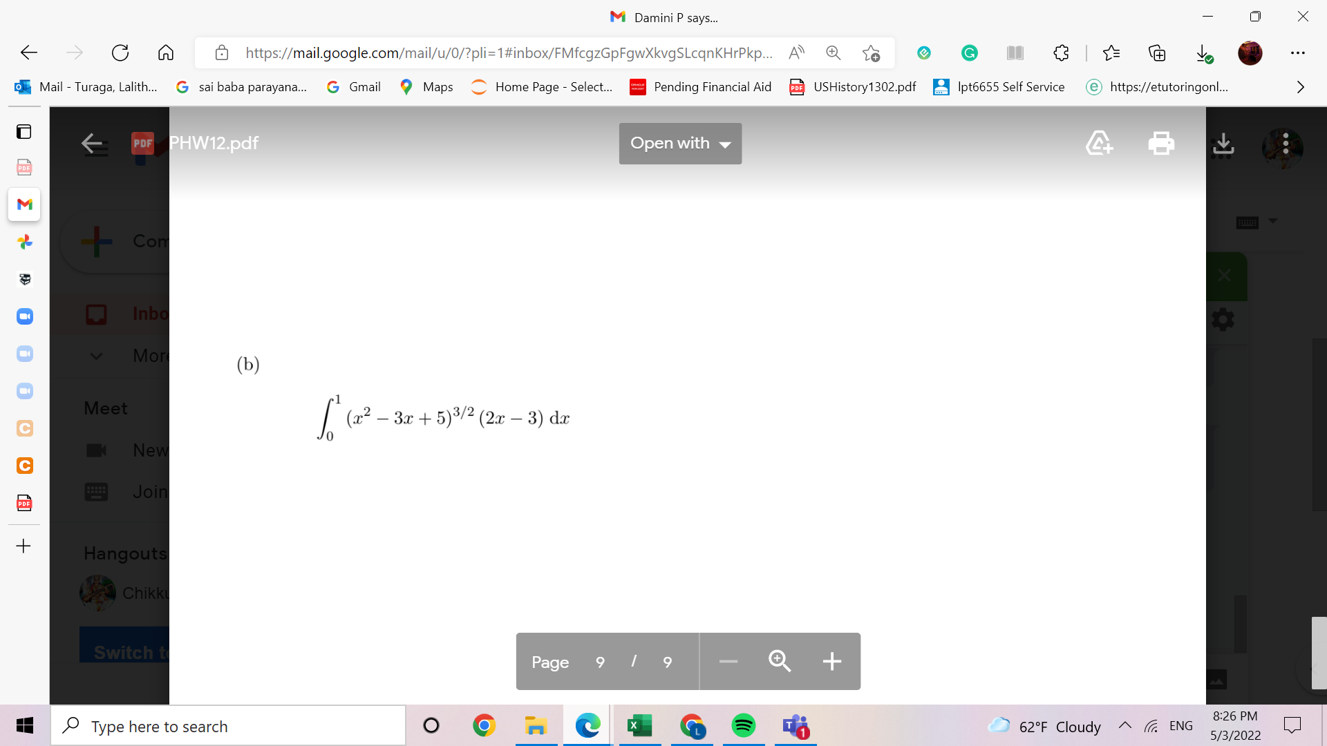 ~ . ENG 8:23 PM 5/3/2022M Math - Ipturaga26@gmail.com - Gmail X
