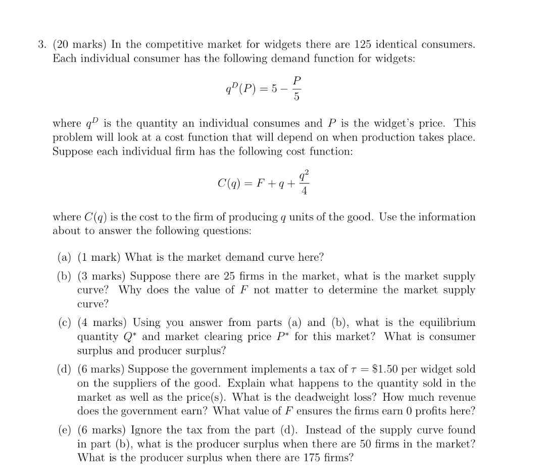 please provide detailed and clear answer thanks 3. (20 marks) In
