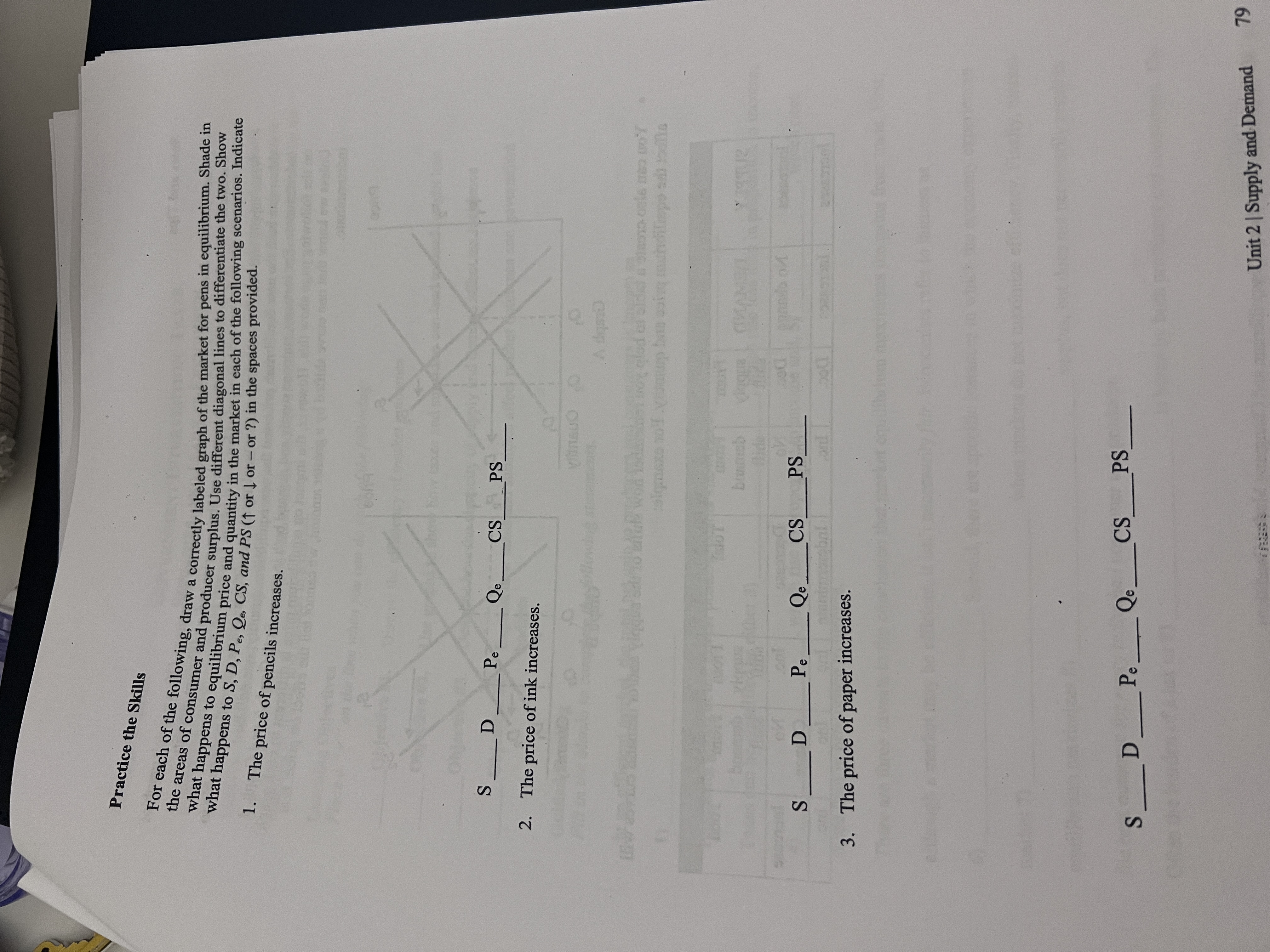 the two. Show what happens to equilibrium price and quantity in the