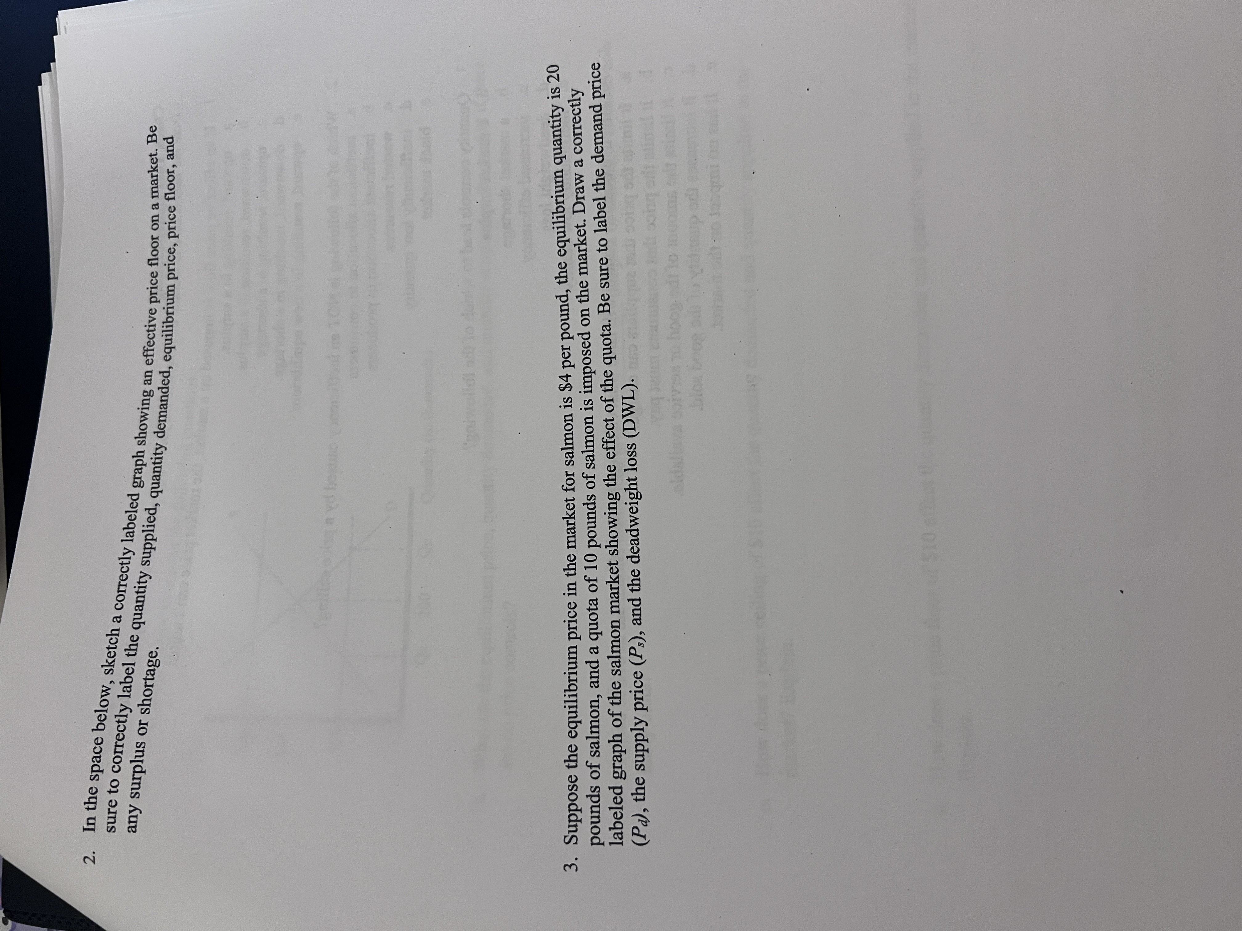 D Pe Qe CS PS 2. The price of ink increases. WiinauO