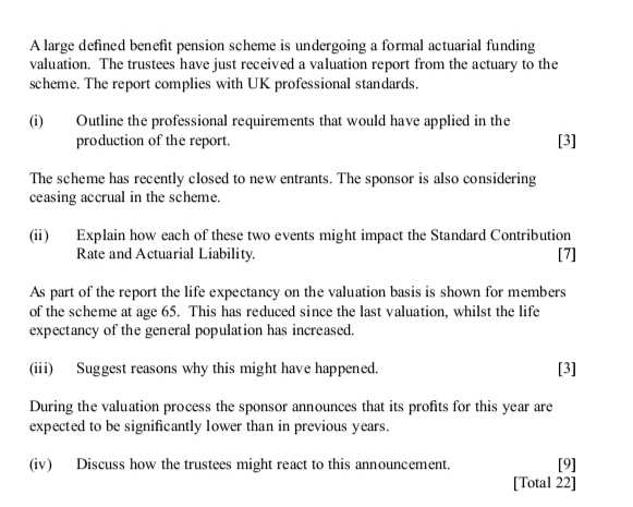 from the actuary to the scheme. The report complies with UK professional