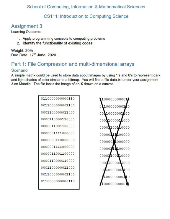  School of Computing, Information & Mathematical Sciences CS111: Introduction to Computing