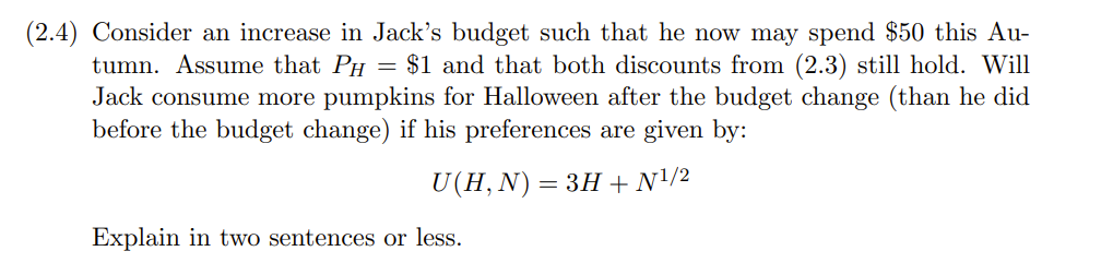 Halloween (H) or buy pumpkins in November (N) when Halloween has passed.