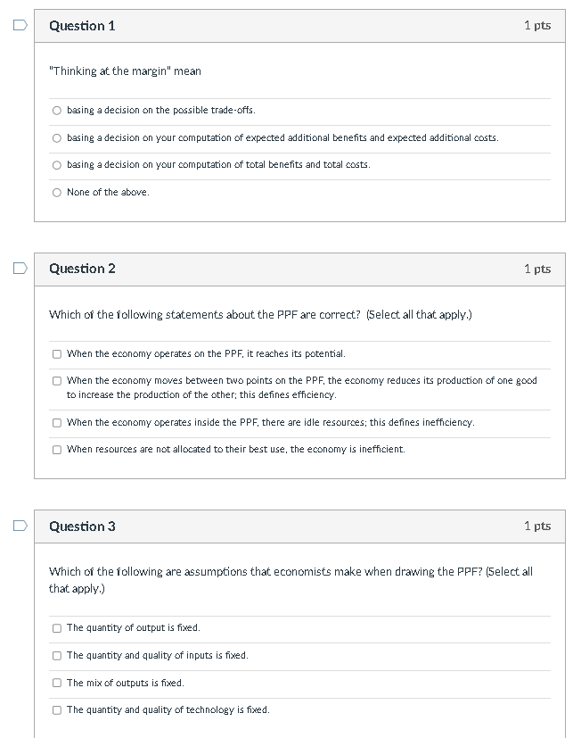  I need help D Question 1 1 pts "Thinking at the
