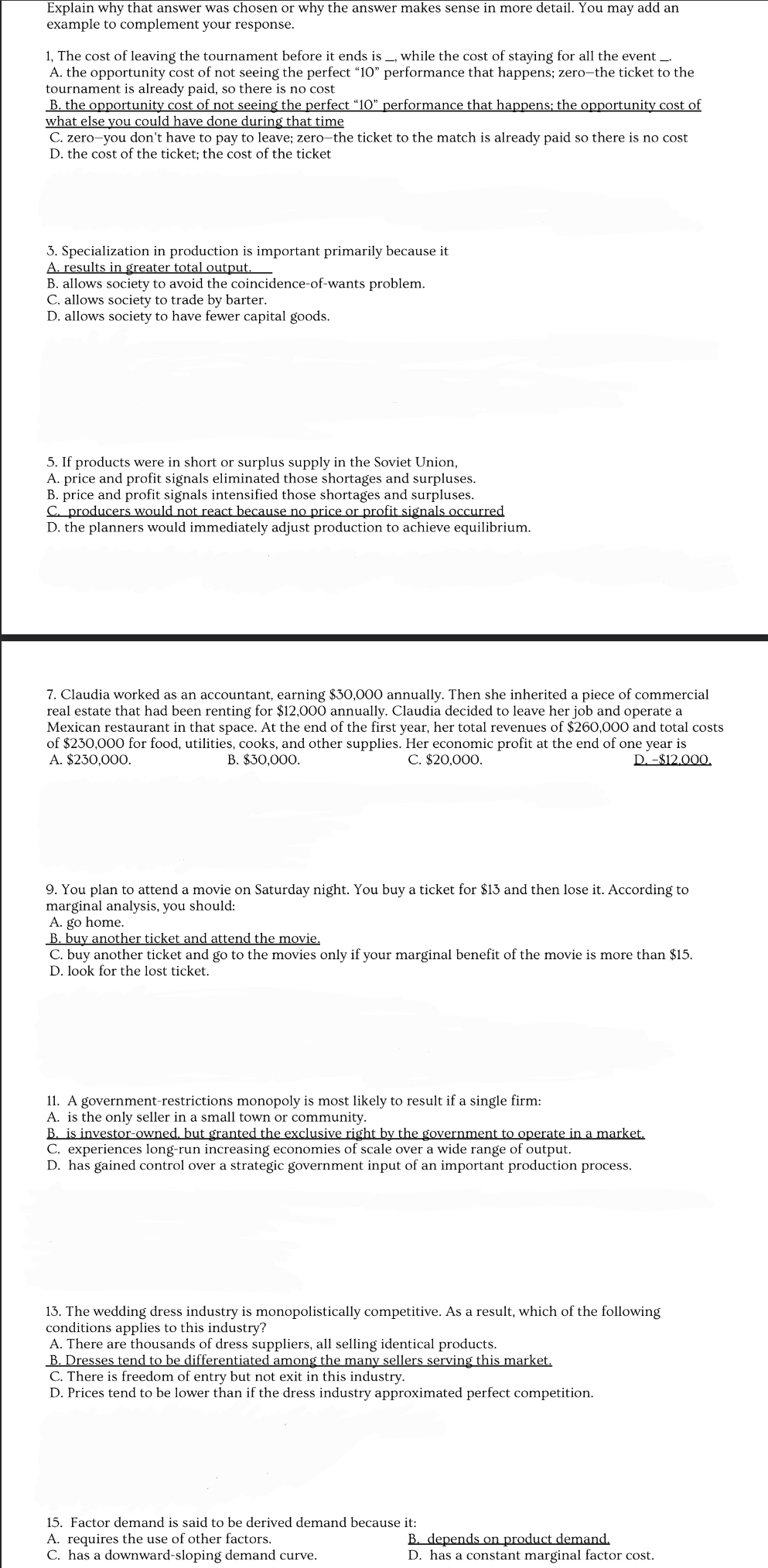 sense in more detail. You may add an example to complement your