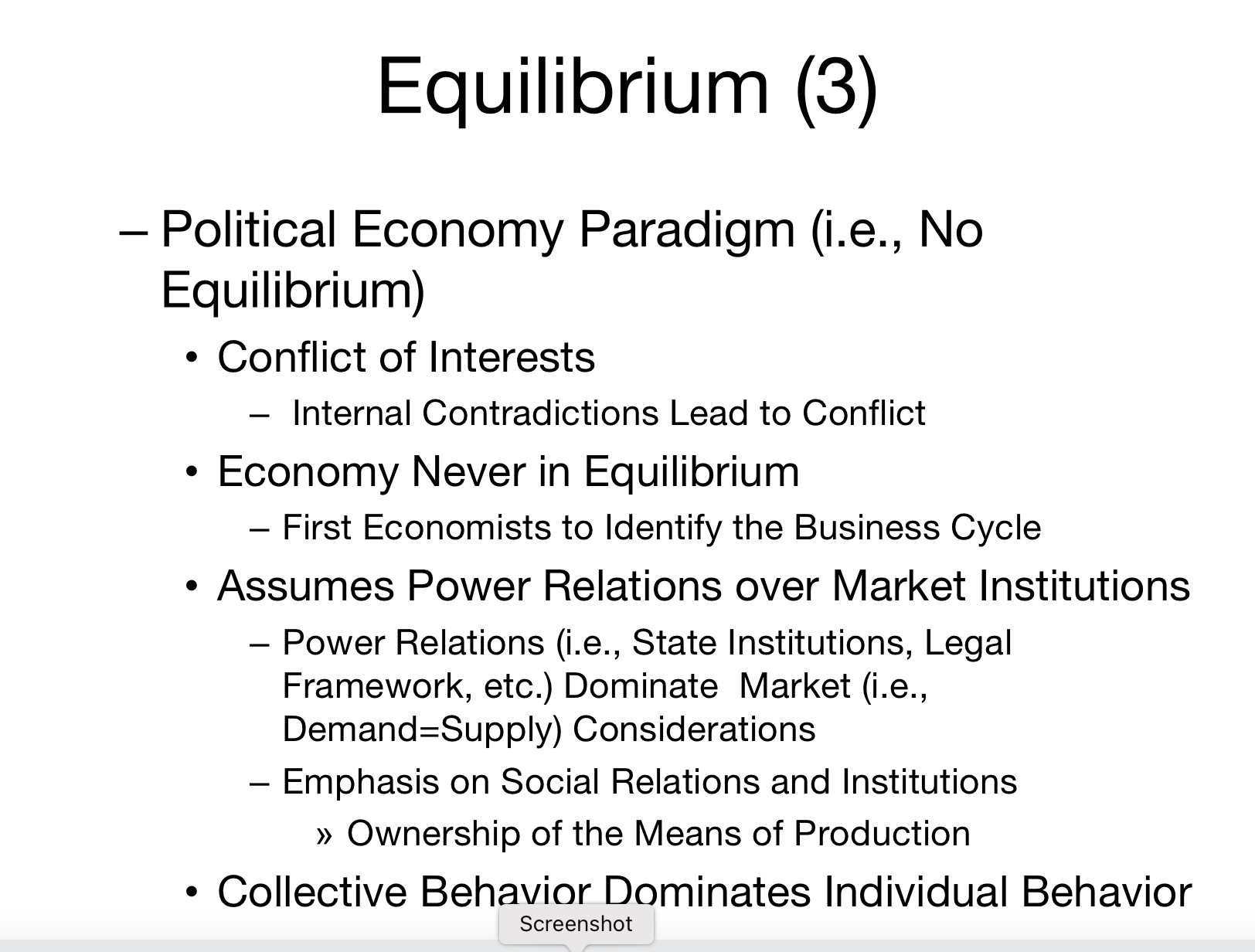 Socialism . Karl Marx - Capital vols. 1-3 (1855-1888)Equilibrium (1) - NeoClassical