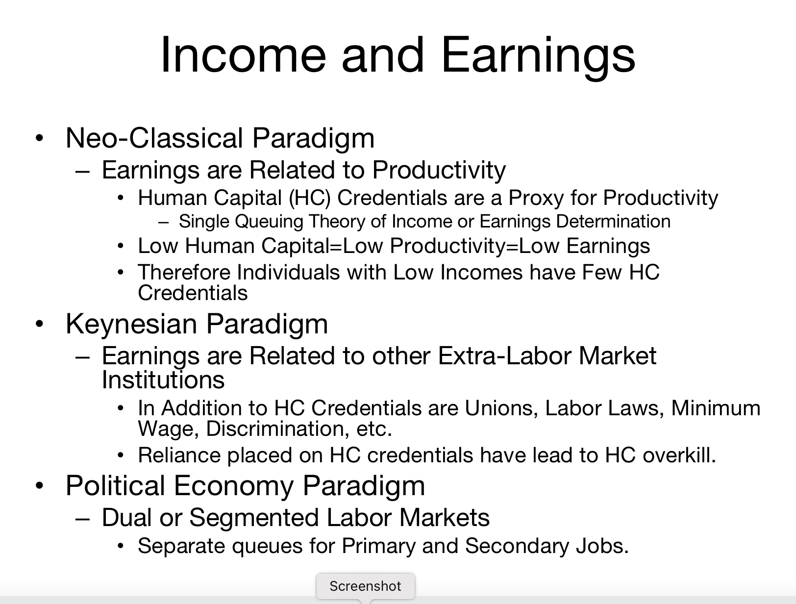 . Harmony of Interests (i.e., Buyers vs. Sellers, Employees vs. Employers, etc.)