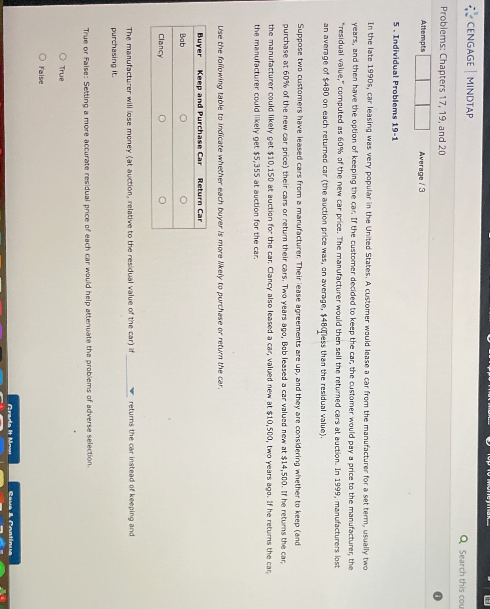 CENGAGE |MINDTAP Q Search this cou Problems: Chapters 17, 19, and
