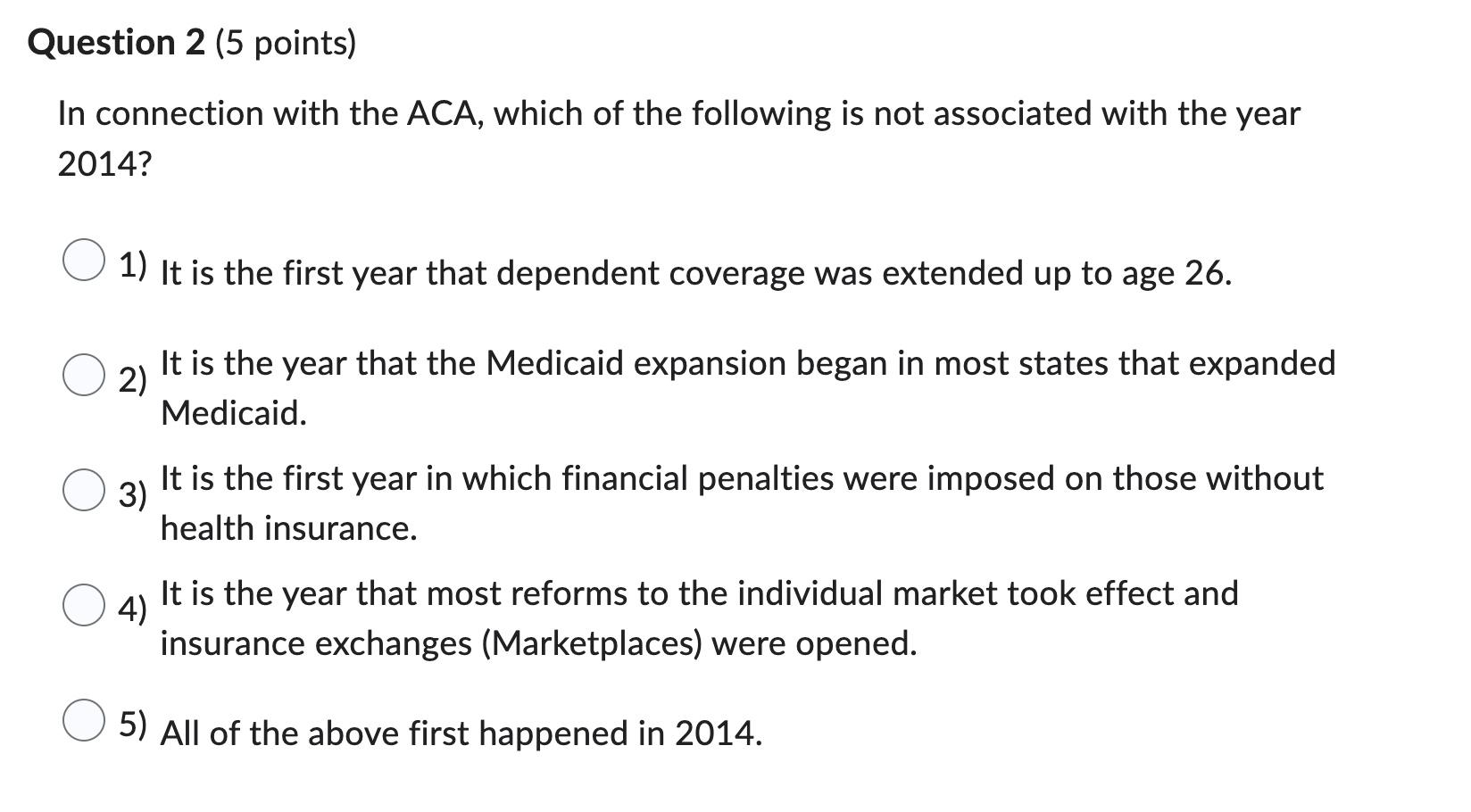 the Bhattacharya et al. supplemental chapter.) 0 1) The uninsured rate falls