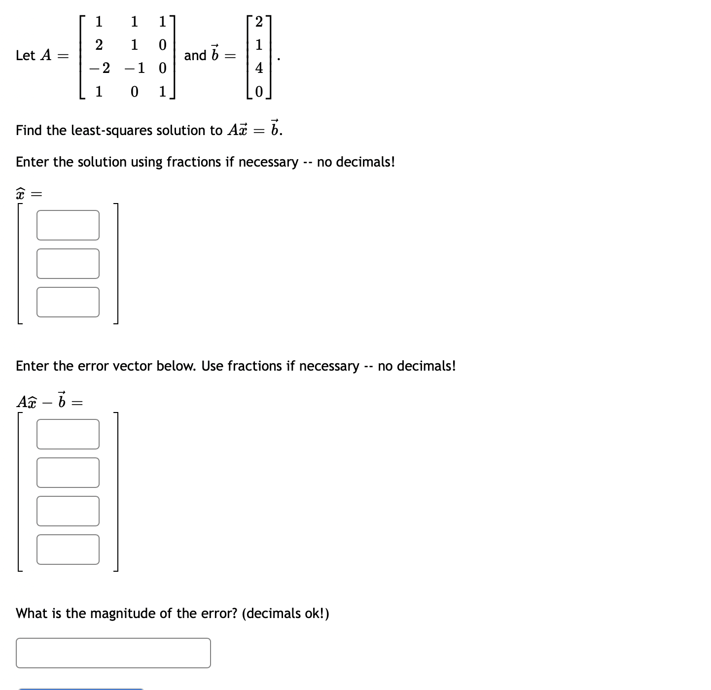 the orthogonal projection of u = onto the subspace of R spanned