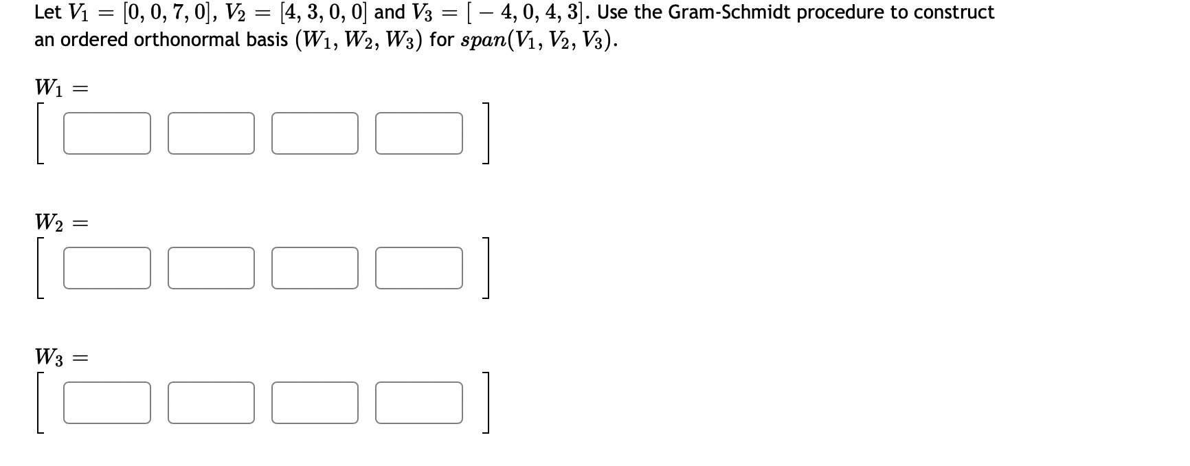and b = (0, 4, - 4). Find the projection of b