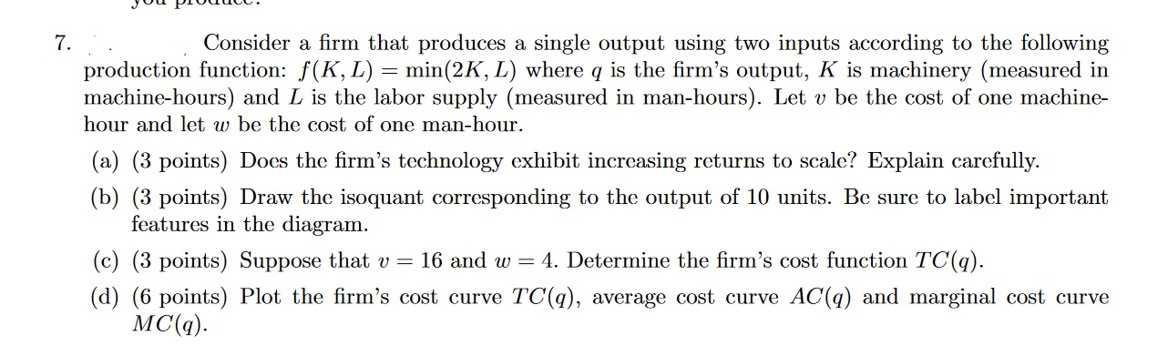 Juu Pnuuubu . 7. j . . Consider a rm that