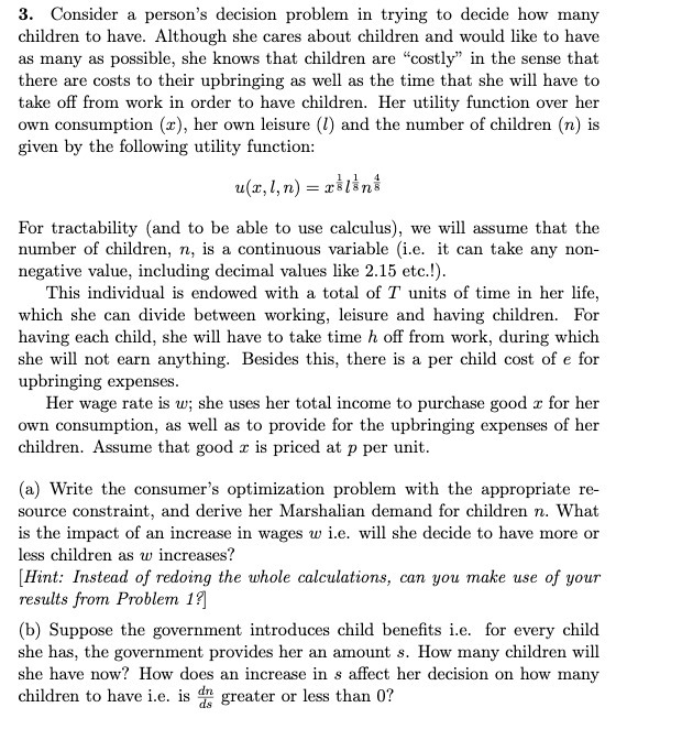 many children to have. Although she cares about children and would like