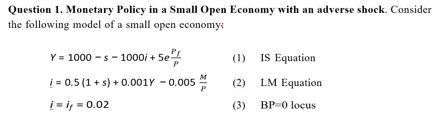 places,Case B. Assume that this is a Keynesian fixed-price economy withP=Pbar= 1.Solve