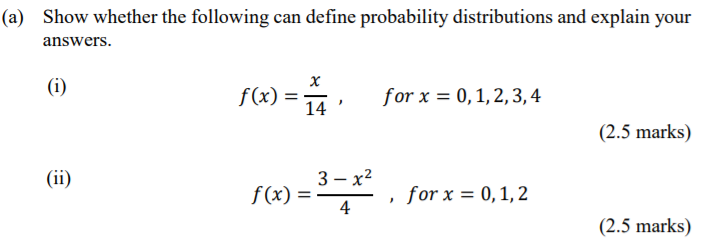 please answer these question (a) Show whether the following can define
