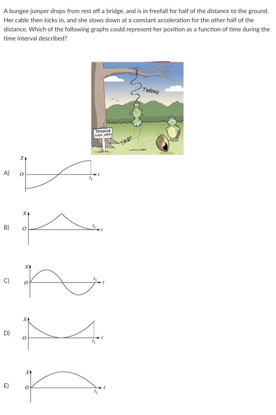 in freefall for half of the distance to the ground. Her cable