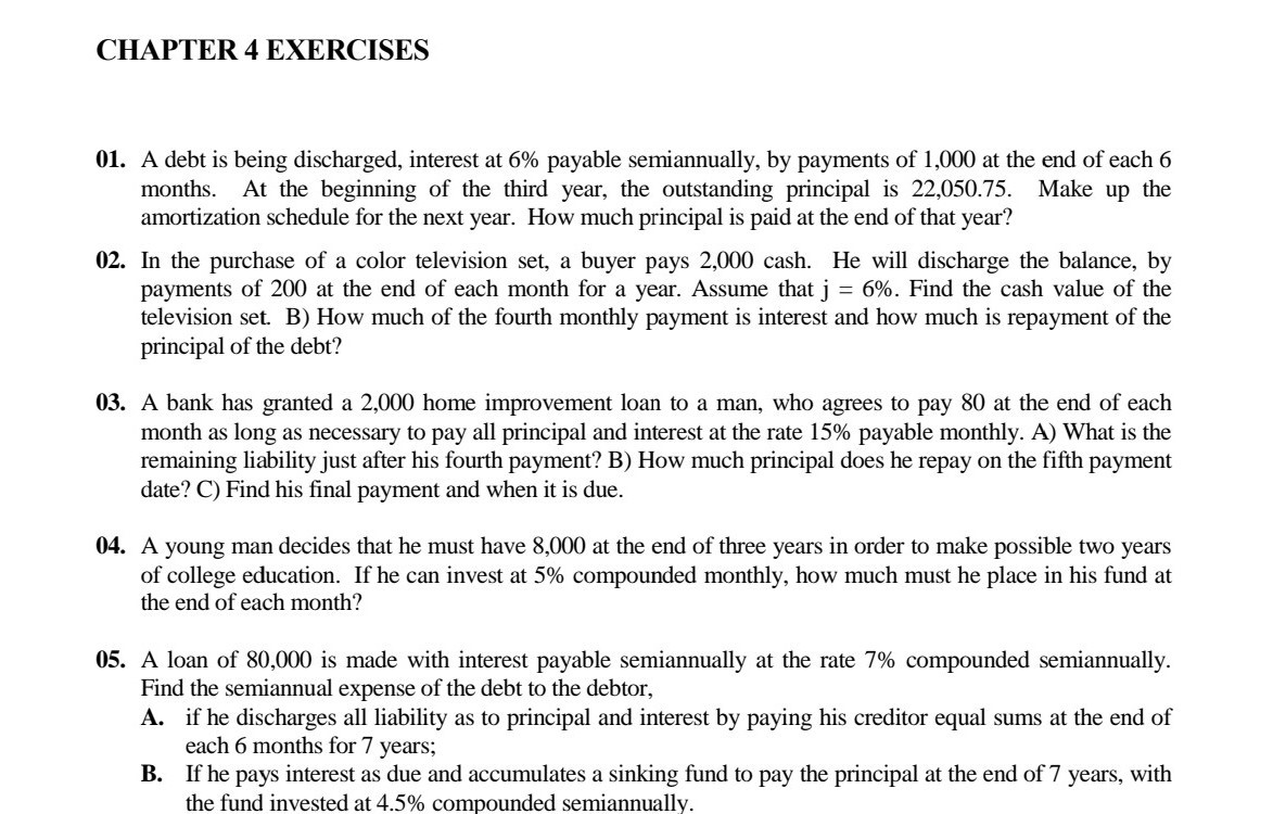 next year. How much principal is paid at the end of that