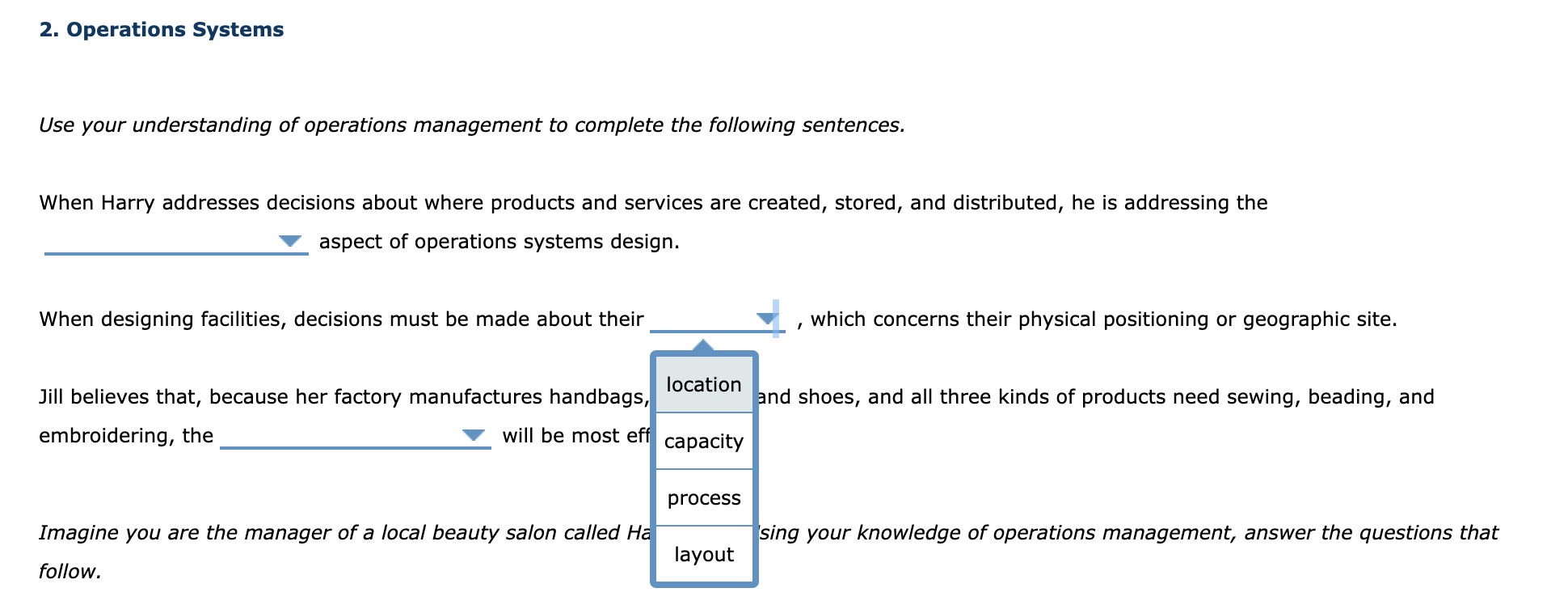 which concerns their physical positioning or geographic site. layout e her factory