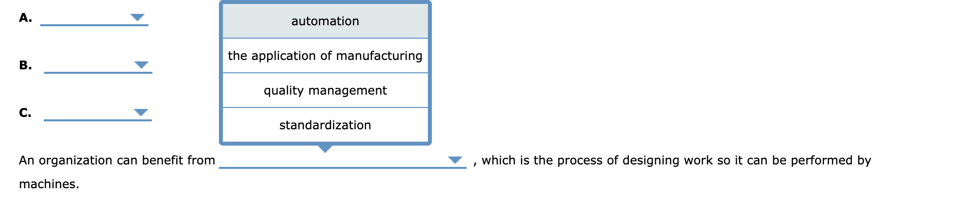 operations management to complete the following sentences. When Harry addresses decisions about