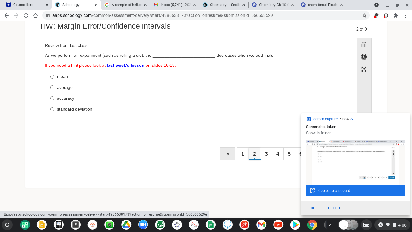 X S Schoology X G A sample of heliur x M Inbox