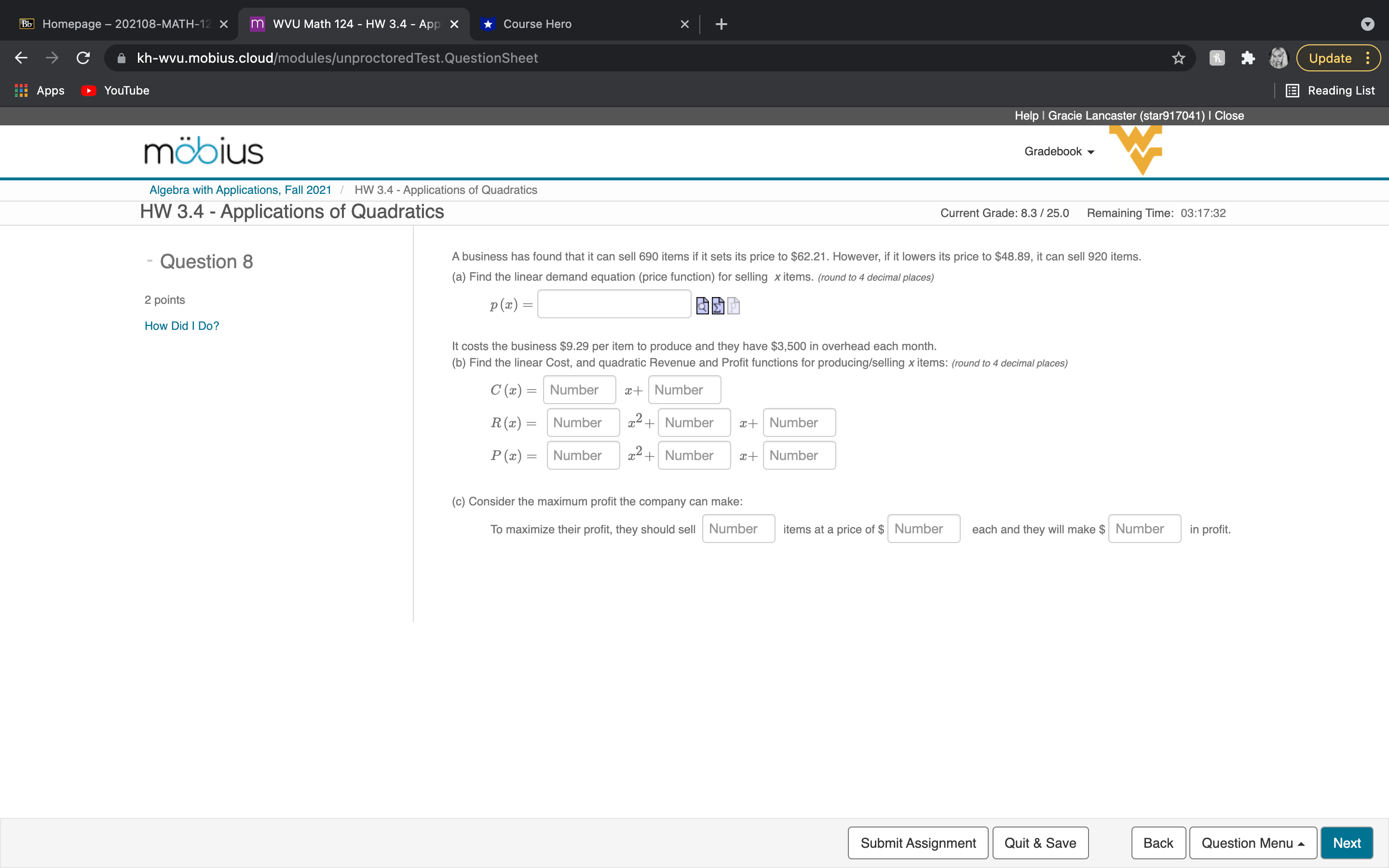  needing some help with this last homework question Bb Homepage -