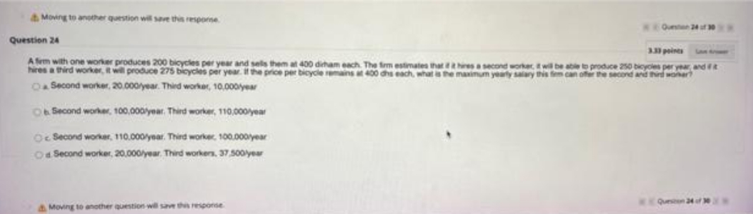 24 19 MINI A firm with one worker produces 200 bicycles per