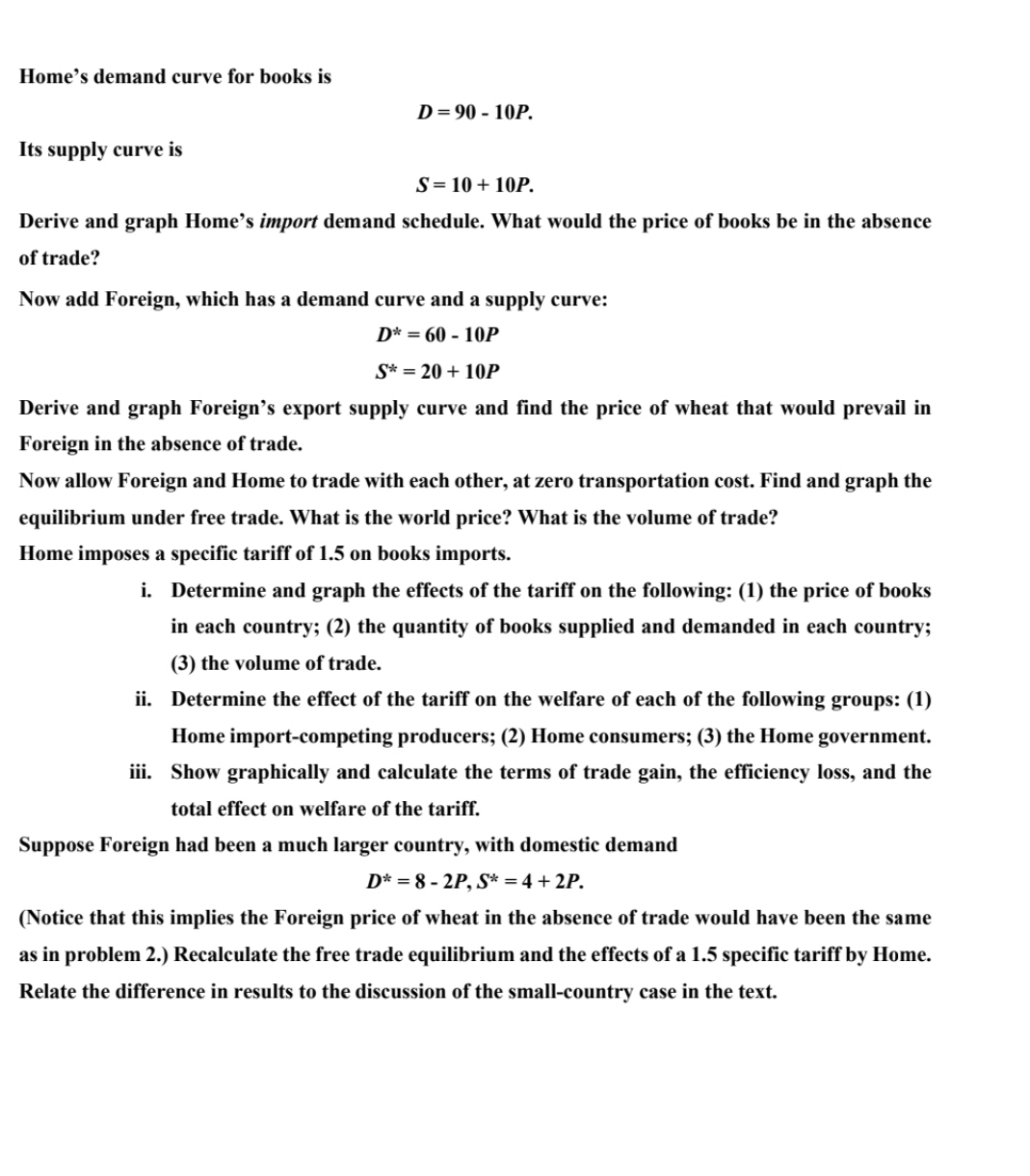  please help Home's demand curve for books is D = 90