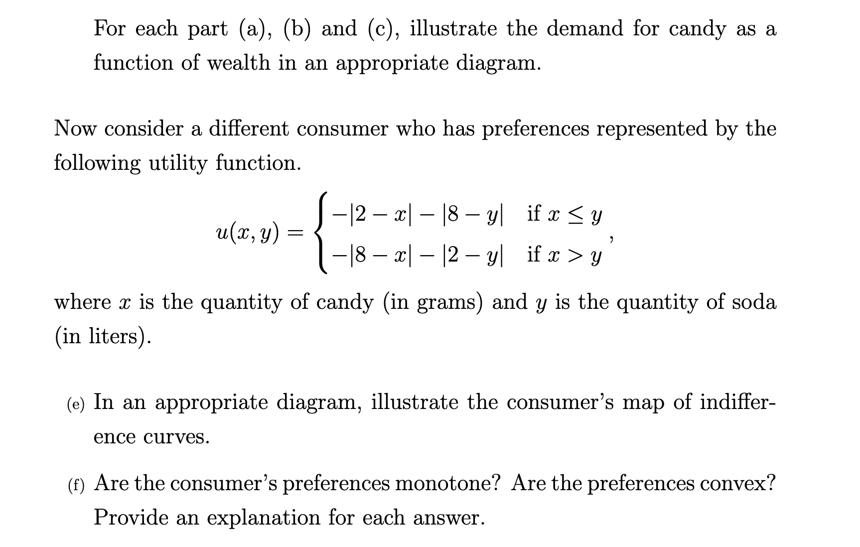 of soda (in liters), and M denotes the absolute value: for any