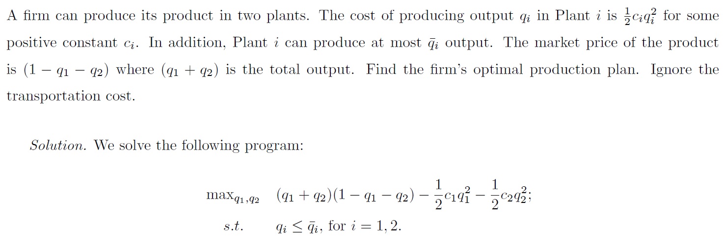 The optimization problem is the hint to the main solustion.I would