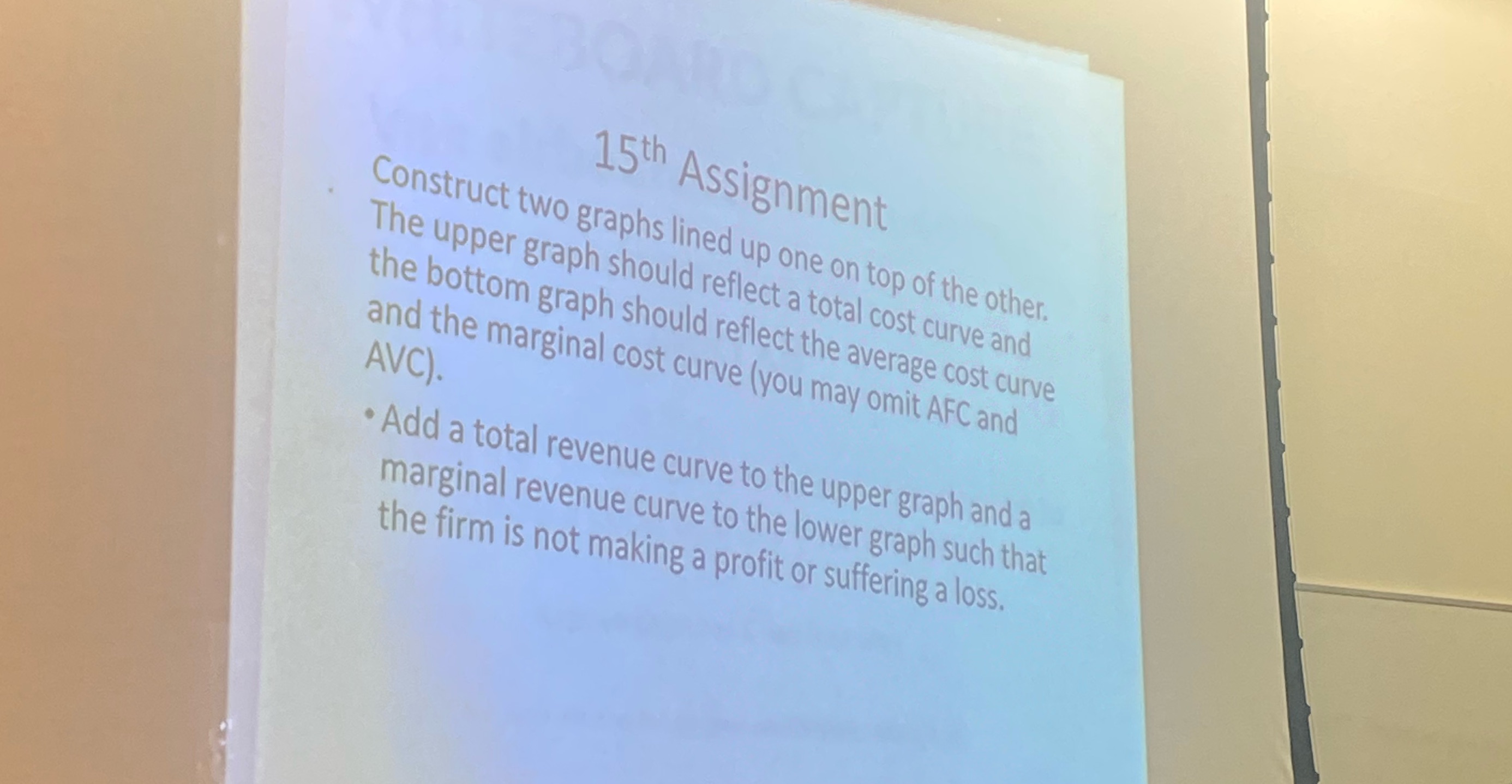  15th Assignment Construct two graphs lined up one on top of