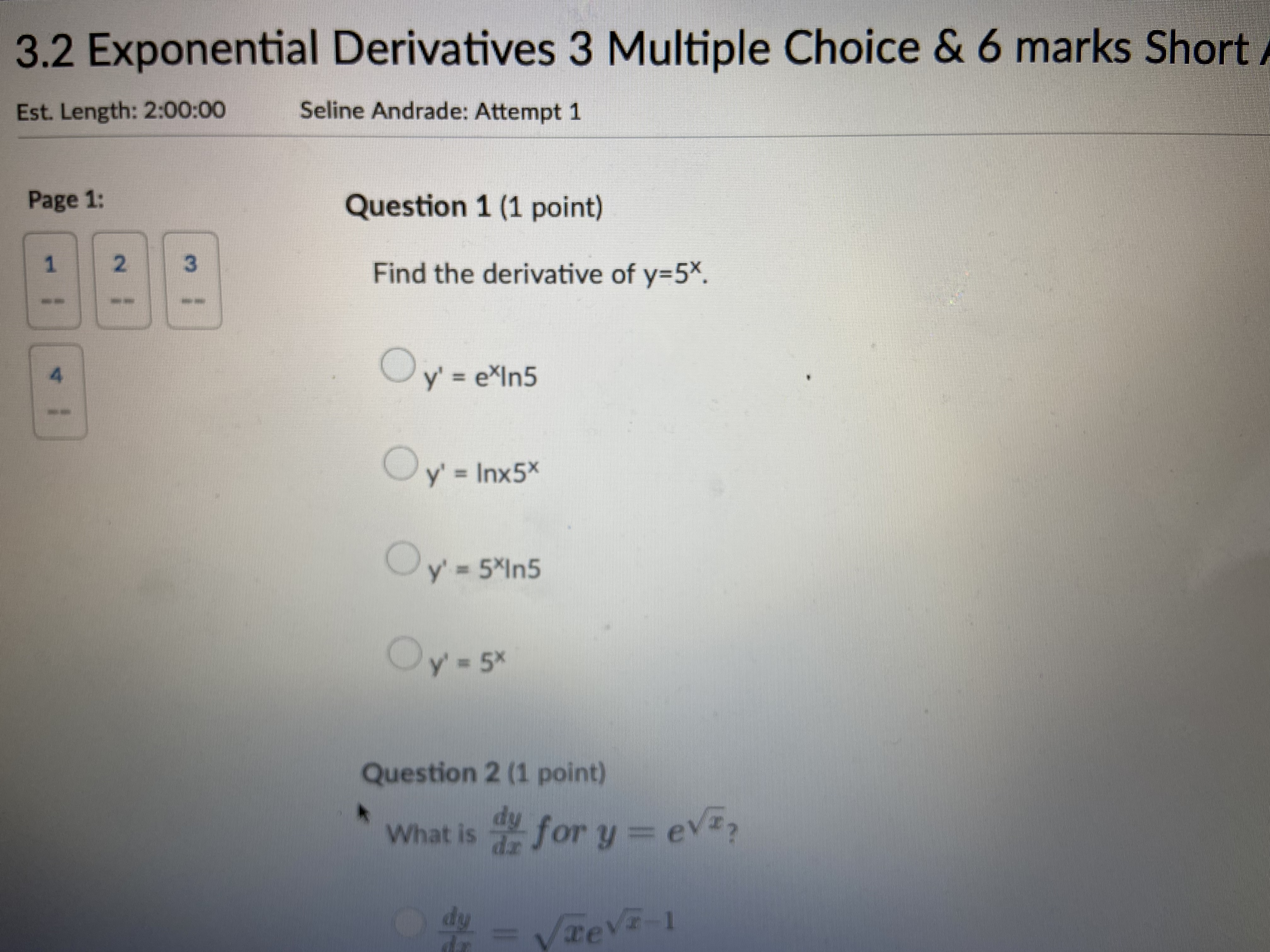 3 Multiple Choice & 6 marks Short Est. Length: 2:00:00 Seline Andrade: