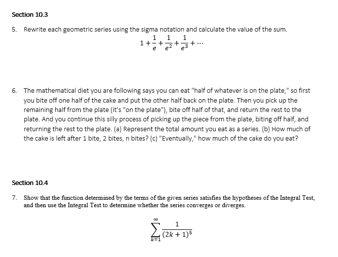 Need help better understanding Section 10.3 5. Rewrite each geometric series