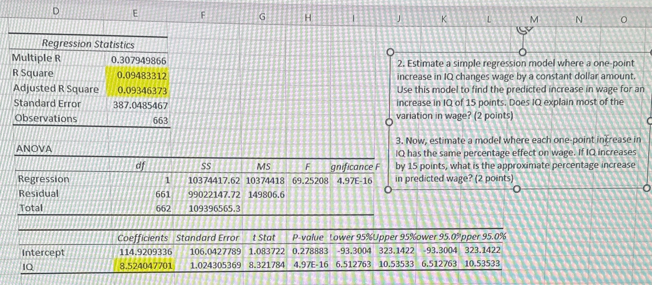 Please solve using statistical analysis for economic and finance E G