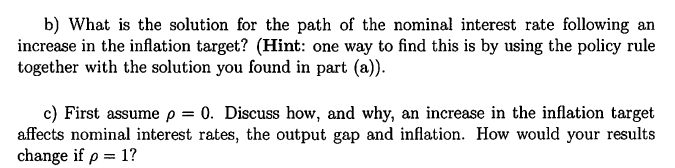 how, and why, an increase in the inflation target affects nominal interest