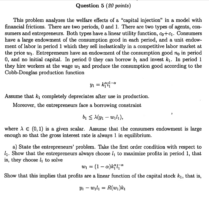p = 1?\fQuestion 5 (0 points} This problem analyses the welfare effects