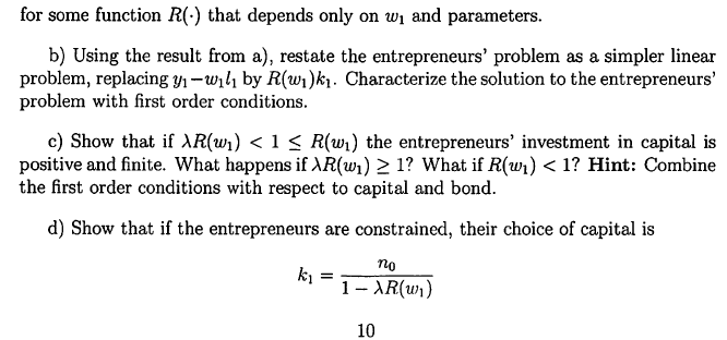 of a \"capital injection\" in a model with nancial frictions. There are
