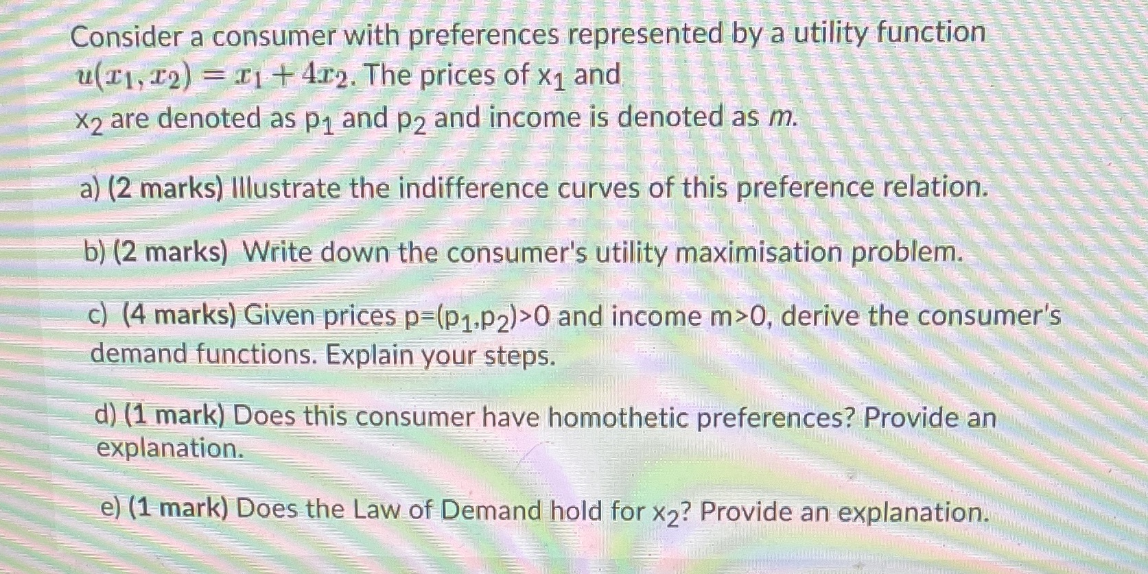 12) = 11 + 412. The prices of x1 and x2 are