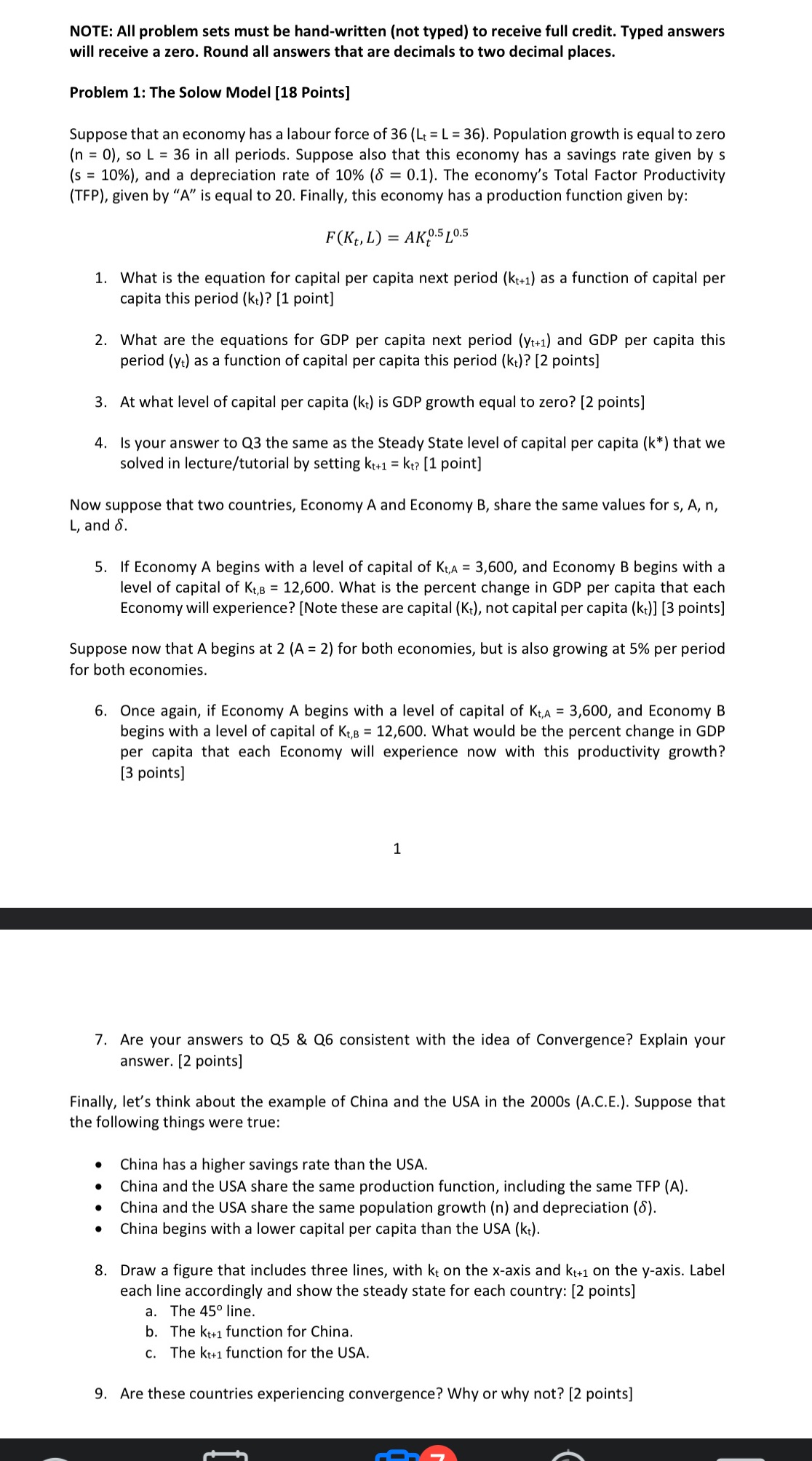 full credit. Typed answers will receive a zero. Round all answers that