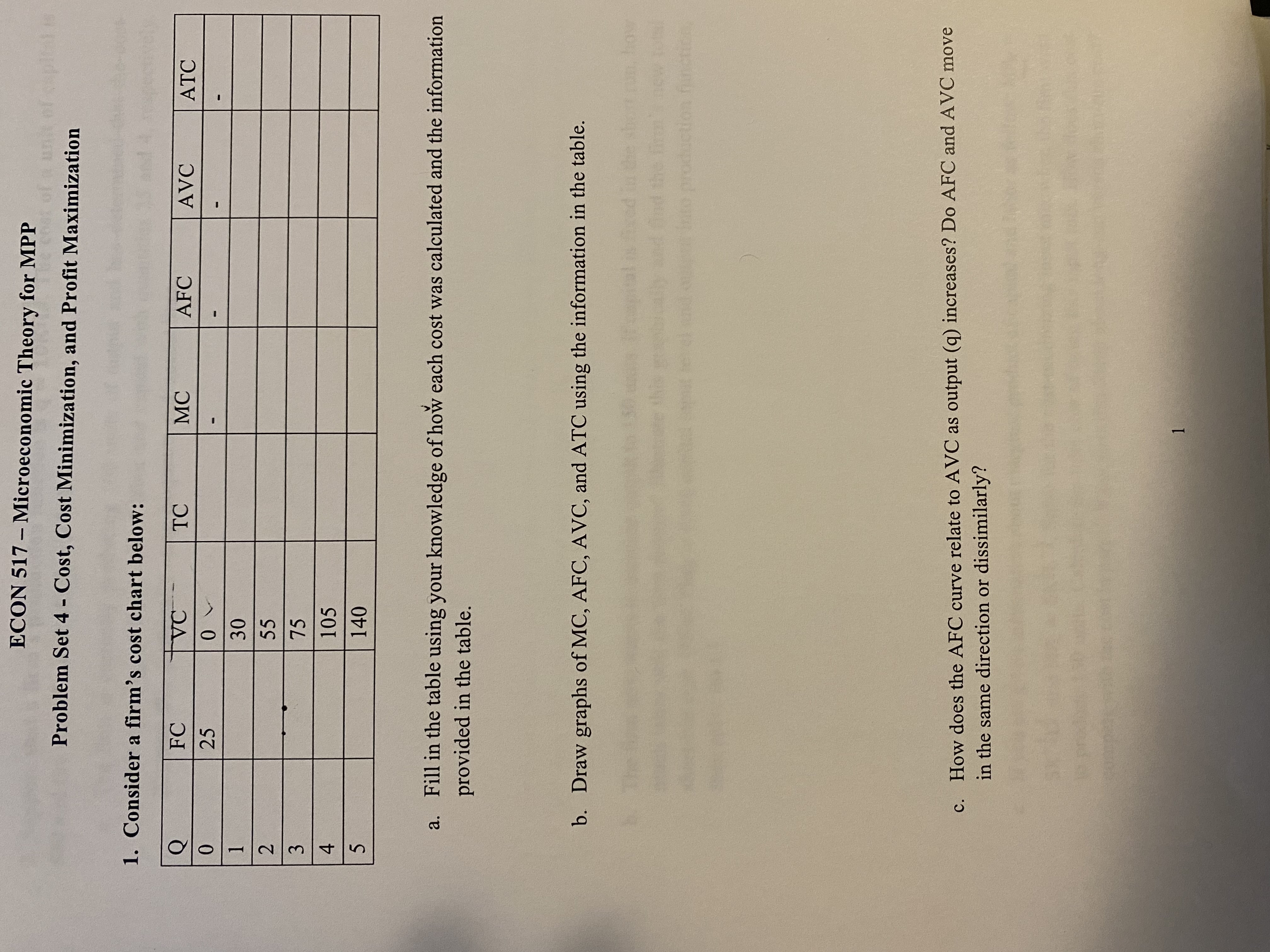 ECON 517 - Microeconomic Theory for MPP Problem Set 4 -
