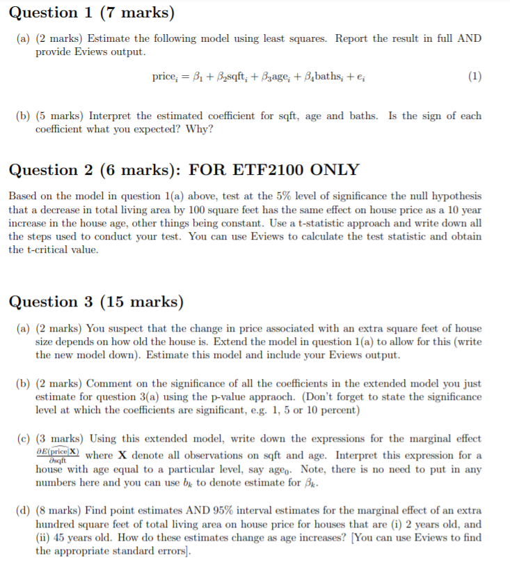 \fData and context for Questions 1, 2 and 3 You will