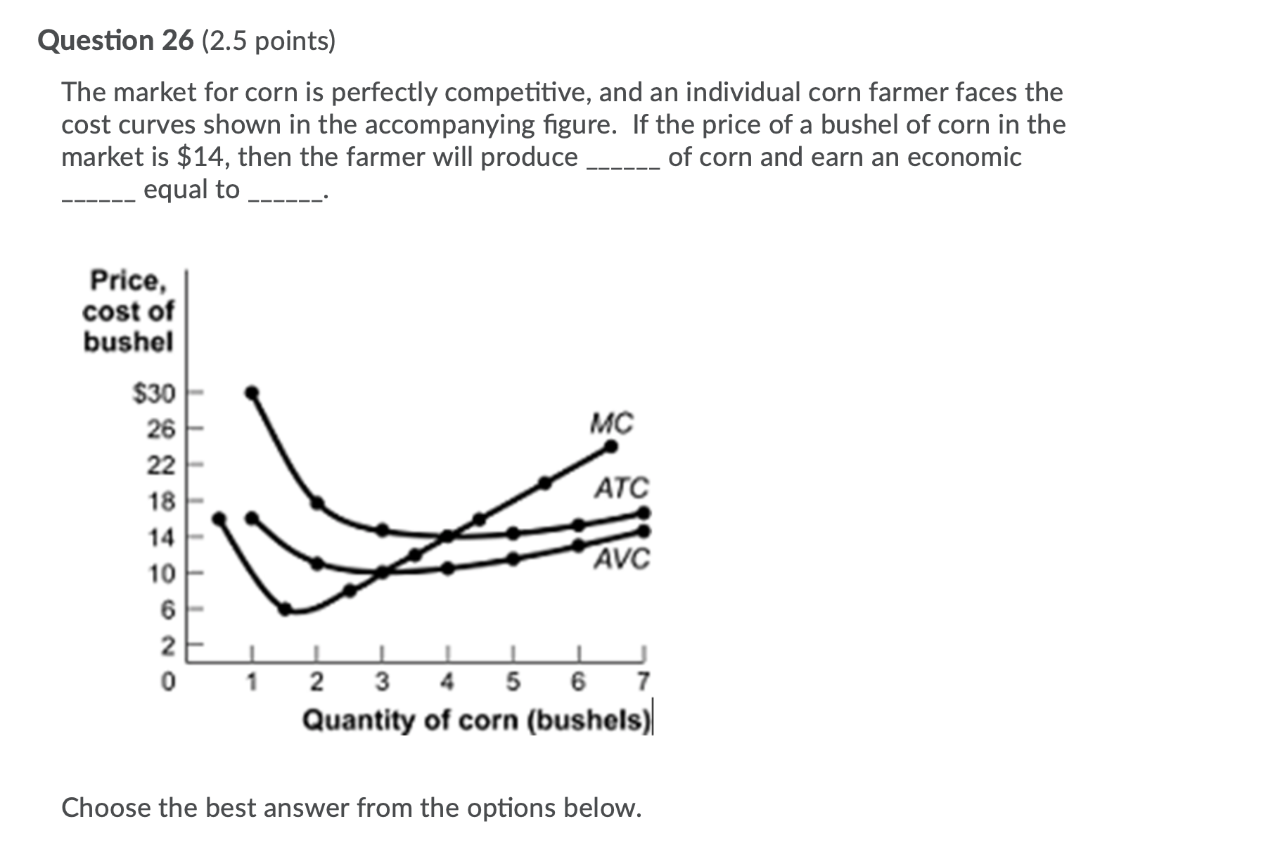  I need help on these 5 microeconomic questions: Question 26 (2.5
