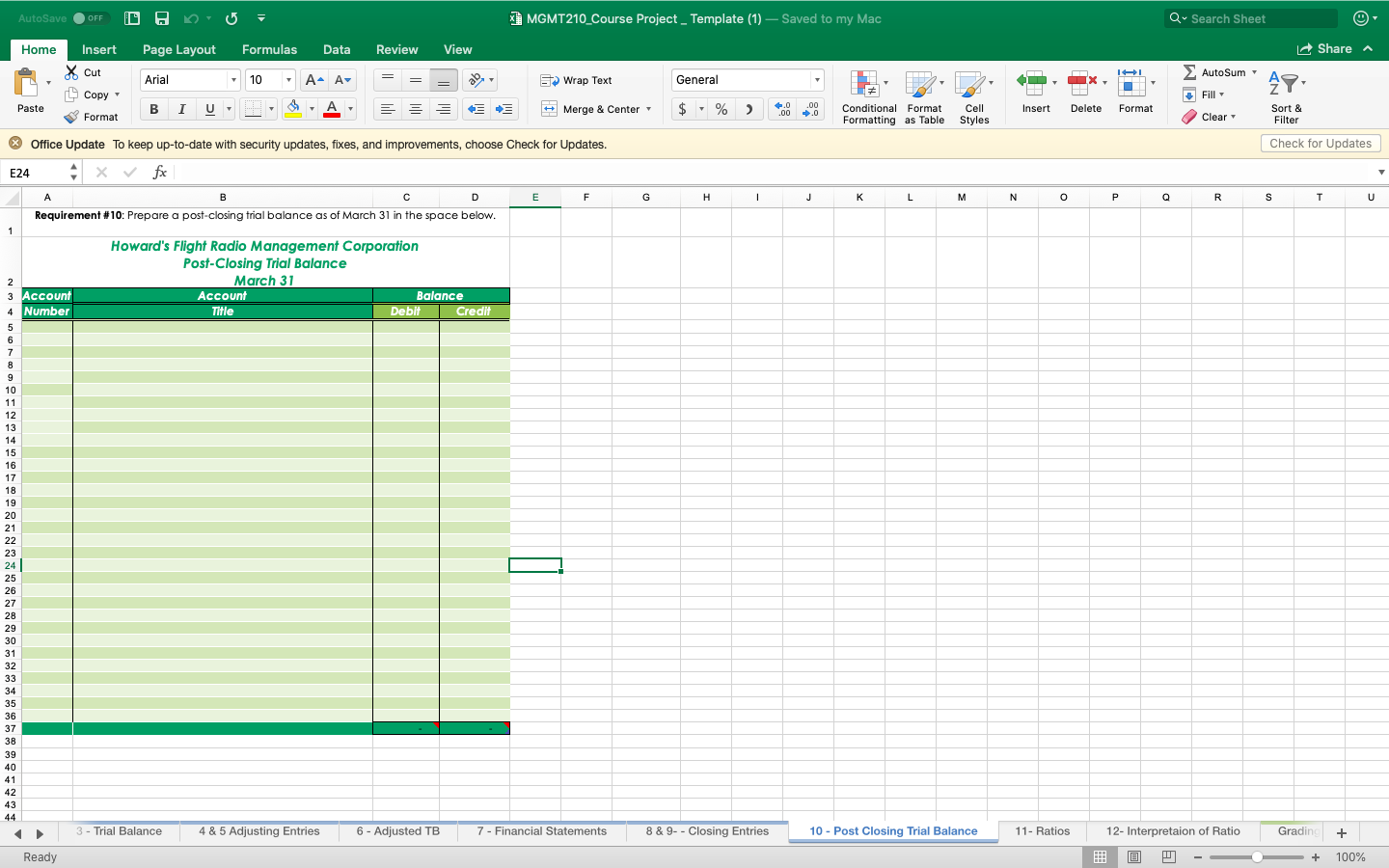 Prepare the Adjusting Entries 4 - Adjusting Entries 5 Post Adjusting Entries